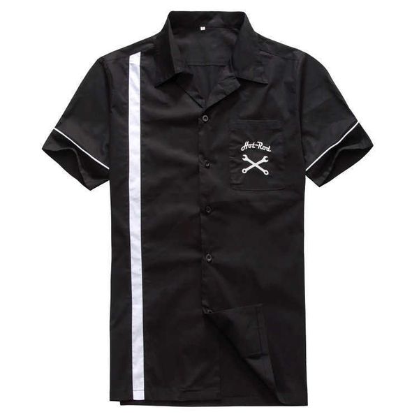 

fashion shirt autumn black patchwork rockabilly men's, White;black