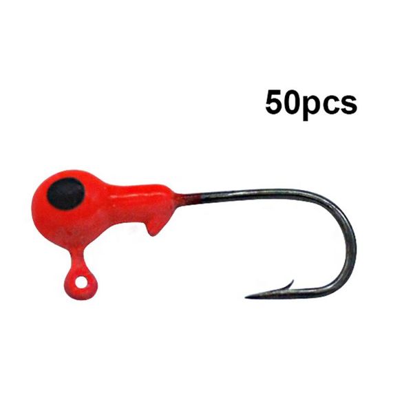 

fishing hooks 50pcs/lot mini exposed lead jig head barbed hook soft lure jigging winter ice tackle