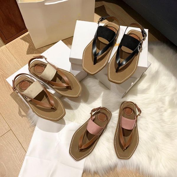 

sandals 2021 women lady black pink white embroidery square toe flip flop loafer summer slide slippers flat shoes