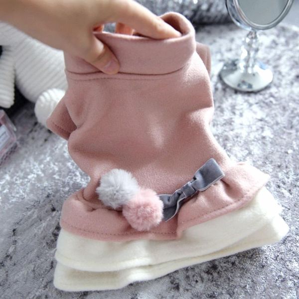 

dog apparel clothing autumn and winter pet dress pink pure cotton teddy clothes large medium-sized dogs