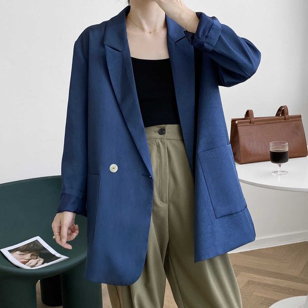 

women's suits & blazers autumn coat turn down collar blazer feminino vintage ladies with pocket casaco for clothes bdj2, White;black