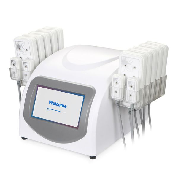 Portátil 5MW Burn Lipo Diodo Lipólise Lipólise Perda de peso Máquina de emagrecimento LLLT Cellulite 10 LargePads 4 SmallPad 635nm 650nm Equipamento de beleza