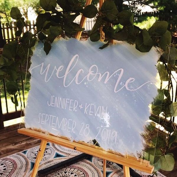 

party decoration personalized names and date acrylic wedding welcome sign custom signature board decor