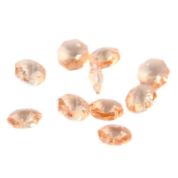 

2000pcs/lot , pink color,14mm crystal octagon bead in 2 holes for garland strand chain and chandelier