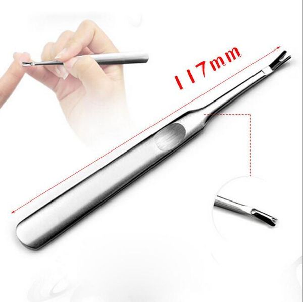 

cuticle pushers 200pcs/lot pusher stainless steel metal dead skin shovel knife fork exfoliate nail tool manicure ha2202
