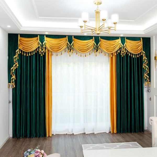 

north american dutch velvet curtains for living room dining bedroom color matching luxury valance window curtain & drapes