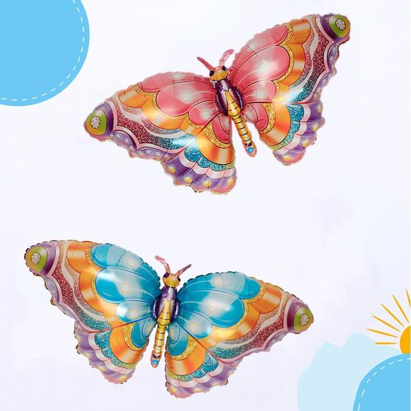 

party decoration 1pc/lot colorful large pink blue butterfly foil balloons wedding birthday decorations kids toy supplies