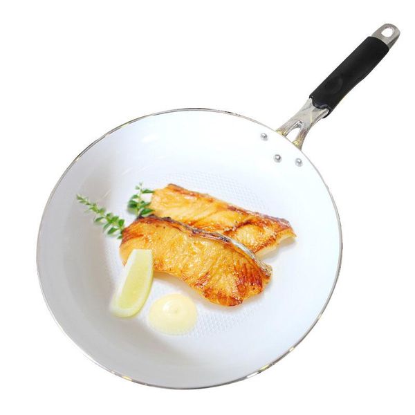 

white ceramic coating thick 28cm pan non-stick frying 2 pcs. pans