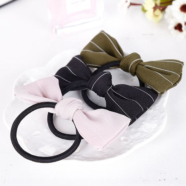 

fq2 creative stripe children's korean bow accessories 2 yuan store creative rubber hair stripe rubber band hairbandchildren's kore, Slivery;white