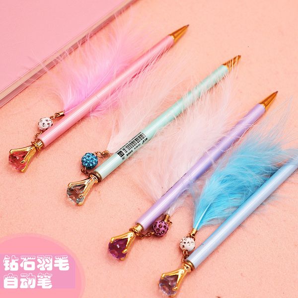 

pens creative feather dant automatic cil activity cil fairy girl small fresh automatic student stationery