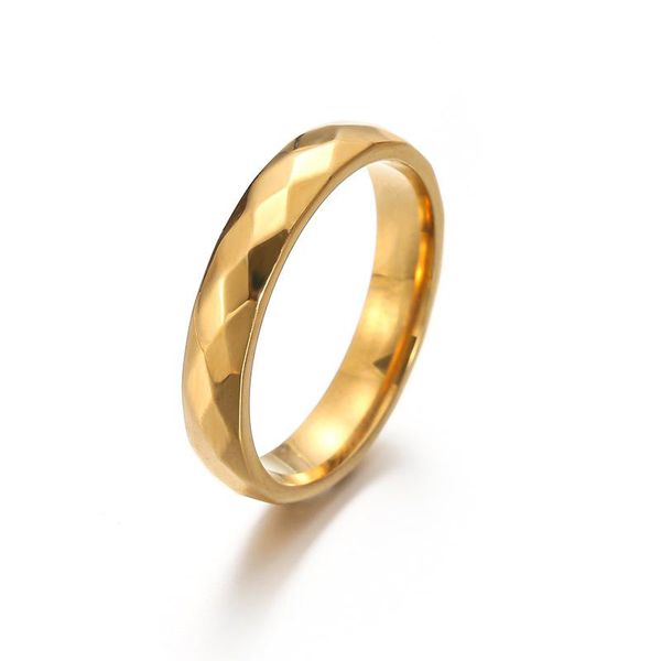 

wedding rings fashion 6mm rhombus geometric for women chunky gold color stainless steel engagement bands wholesale jewelry men bijoux, Slivery;golden