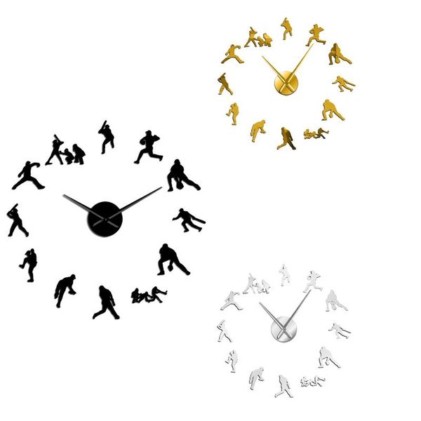 

wall clocks 3d diy large size mirror clock 47inch frameless mute nonticking quartz watch for bedroom home decor