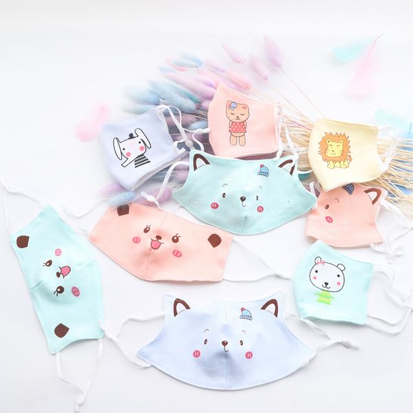 

children's adjustable boys and girls children's cartoon anti haze warm breathable gauze cotton mask