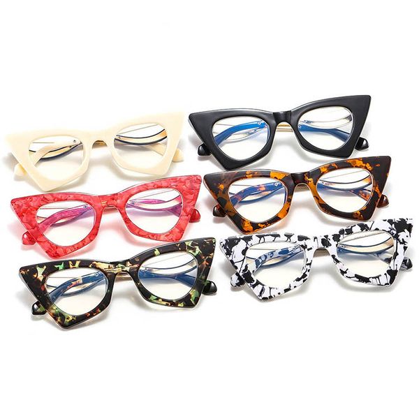 Designer-Sonnenbrillen, Neuheit, Cat-Eye-Frauen-Sonnenbrille, S-Typ-Design, dekorieren Sie die Beine, modische Mädchen-Dame-Brillen, dicker Rahmen mit kleinen Gläsern