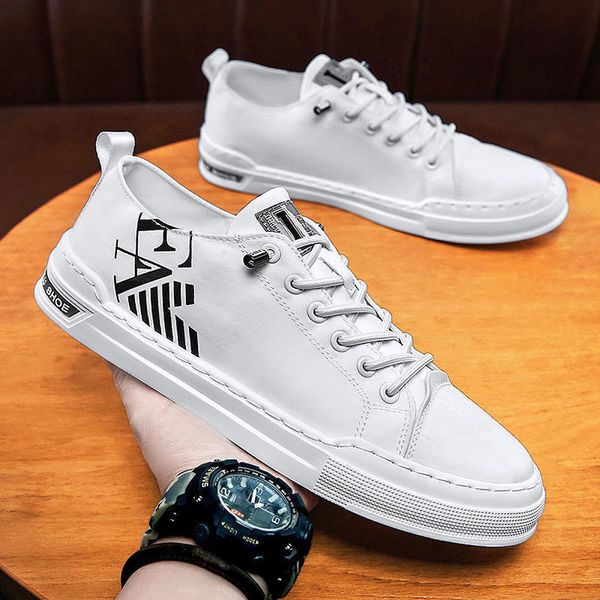 

casual sneakers men leather luxury brand 2022 new fashion men shoes designer comfortable sport shoes men vulcanize shoes, Black