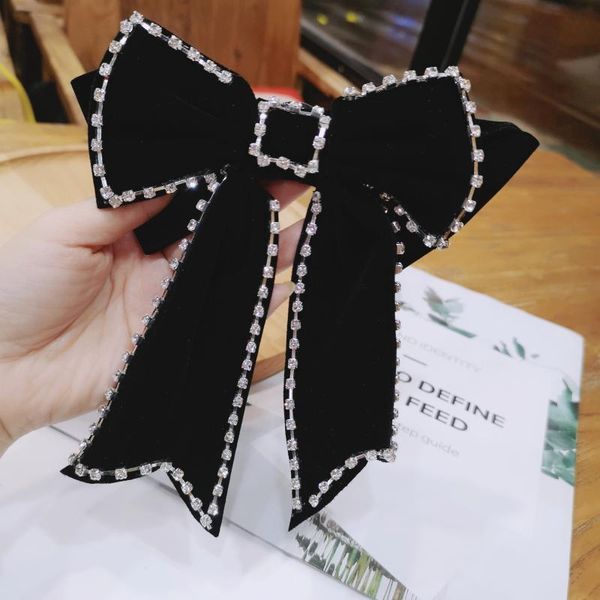 

neck ties black velvet college bow tie for women rhinestone chain brooch shirt collar pin bowtie neckine school uniform casual accessories, Blue;purple