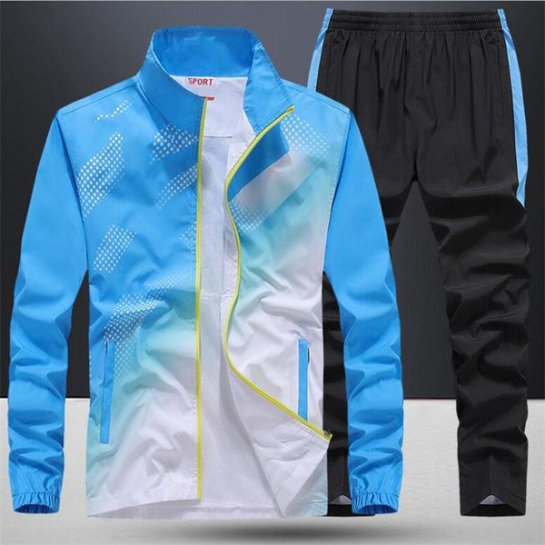 

men's tracksuits oversized 5xl professional men sportswear spring autumn 2 piece sets man sports suit jacket+pant sweatsuit male outfit, Gray