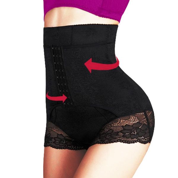 

women's shapers lace underwear slimming tummy control panties knicker bulifter women dress shapewear easy toileting body shaper waist t, Black;white