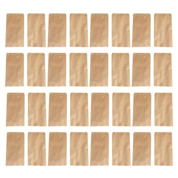 

gift wrap 100pcs kraft paper bag storage portable packaging pouch garden tool (9x13cm, adhesive, 100pcs/pack)