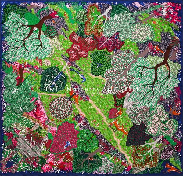 

designer neck silk scarf women 100% natural hand rolled twill *mulberry 90*90cm heavy scarfs scarves, Blue;gray