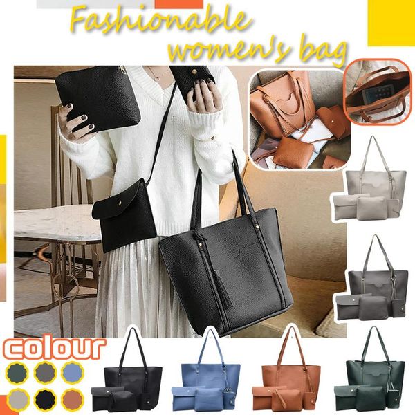 

duffel bags fashion 4pcs/set women bag ladies pu leather luxury designer handbag messenger shoulder wallet