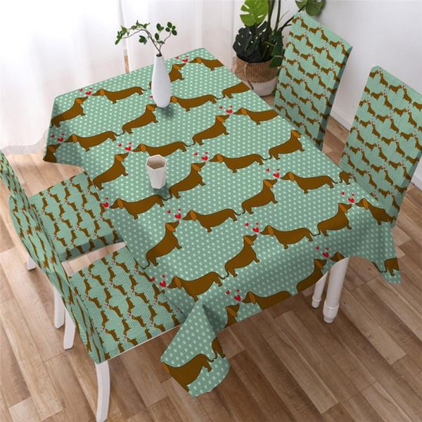 

table cloth beddingoutlet dachshund tablecloth for kitchen cartoon dog waterproof cover striped decor square