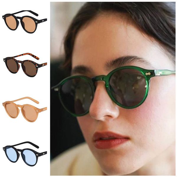 

fashion women retro sunglasses round frame sun glasses anti-uv spectacles rice nails eyeglasses a++, White;black
