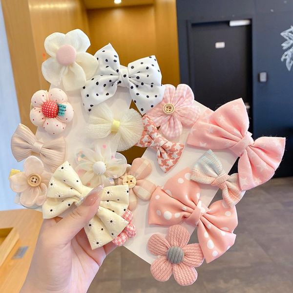 

hair accessories children lovely flower hairpin girl bow ornament bangs clip print cute barrettes headdress for girls, Slivery;white