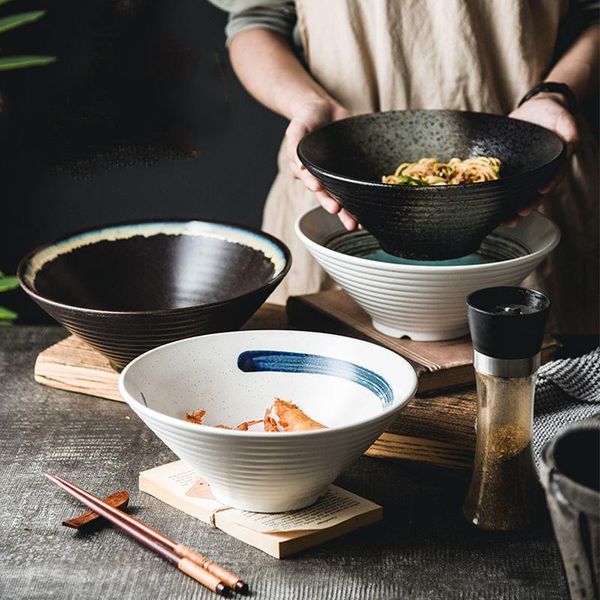 

bowls japanese-style ceramic ramen bowl tableware rain-hat shaped