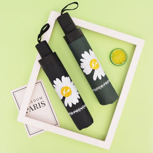

umbrellas 2021 ins little daisies flowers umbrella for women folding princess floral waterproof anti-uv ys200042
