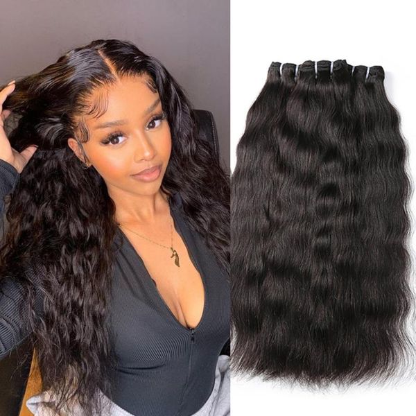 

human hair bulks 26 30 38 inch straight bundles brazilian virgin weaves 1 3 4 natural raw unprocessed, Black