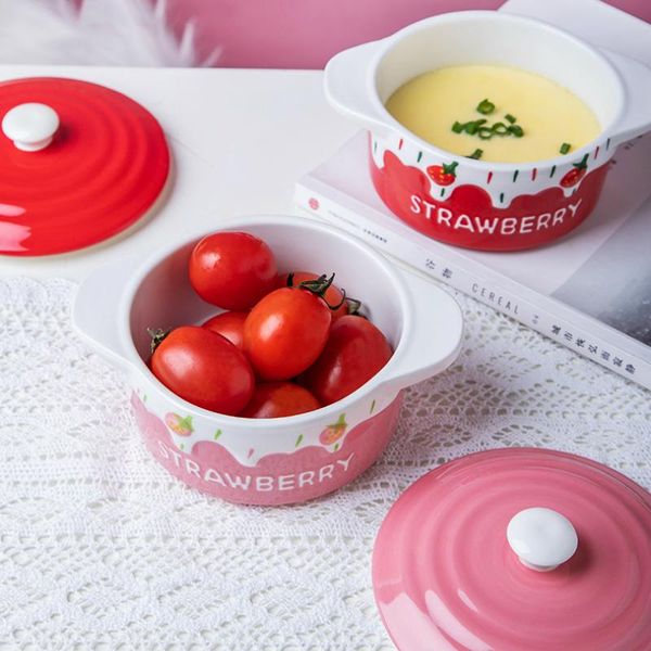

bowls handle kitchen large bowl ceramic nordic porcelain storage noodles tableware fruteros de cocina camping dishes ea60w