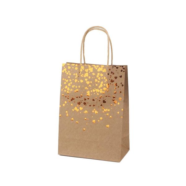 

gift wrap 1pcs kraft paper bag packaging small brown with handle shopping party #40