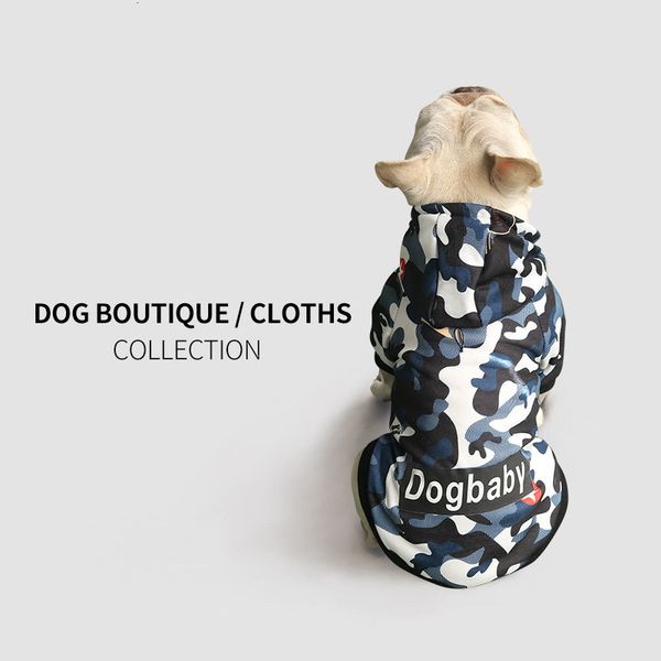 

autumn and winter pet camouflage two feet hooded small dog personality clothing