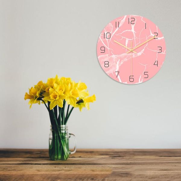 

wall clocks creative clock acrylic marble grain pattern 3d without battery no.cc015