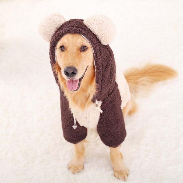 

dog apparel party puppy soft with hood outwear fashion pet clothes casual autumn winter plush outfit holiday warm cotton blends coat