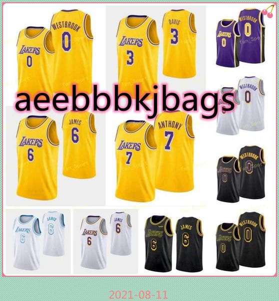 

city earned edition carmelo 7 russell 0 westbrook lebron 23 james basketball jerseys anthony 3 davis vintage men stitched shirts size s-3xl, Black