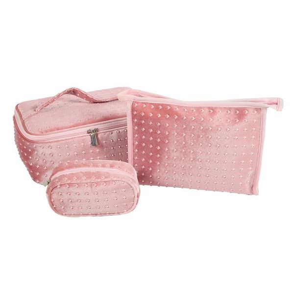 

faux suede cosmetic bag set large capacility pouch vintage style bags & cases