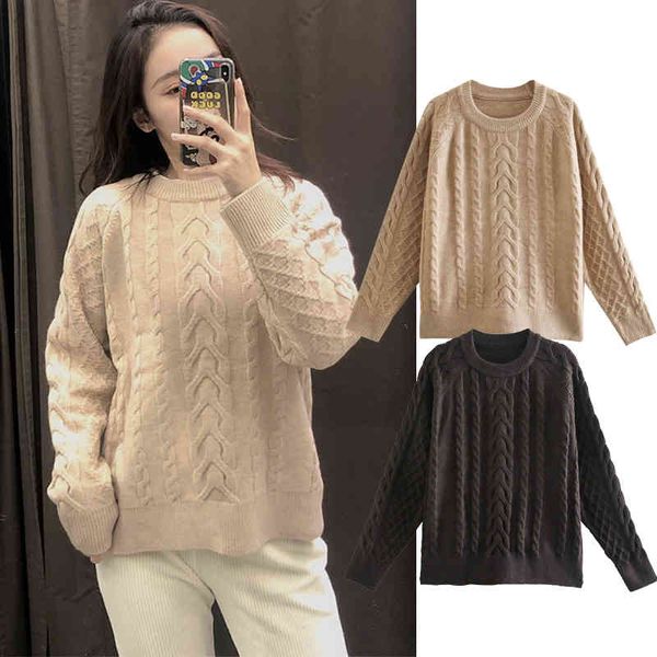 

tank female autumn core yarn twirled round-neck winter sweater-vest, knitted or crocheted long loose sweater, White