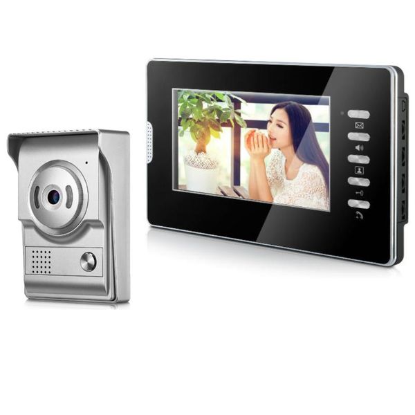 

video door phones visual intercom doorbell 7'' tft color lcd wired phone system indoor monitor 700tvl outdoor ir camera support un