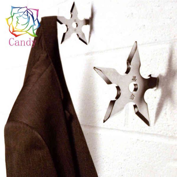 Nova Chegada Casaco de Estrela Gancho Criativo Ninja Dardos Ganchos De Metal Decorativos Para Roupas Wall Coat Cabide