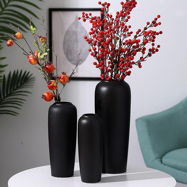 

vases black ceramic vase nordic decoration home for flowers chinese