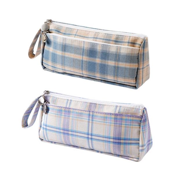 

pencil bags large case big capacity 2 compartments design canvas pouch 652e