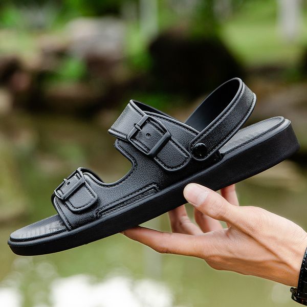 

cross-border mens women sandals men's 2021 fashion summer soft sole casual beach trend sandas and slippers code: 35qx-k701, Black
