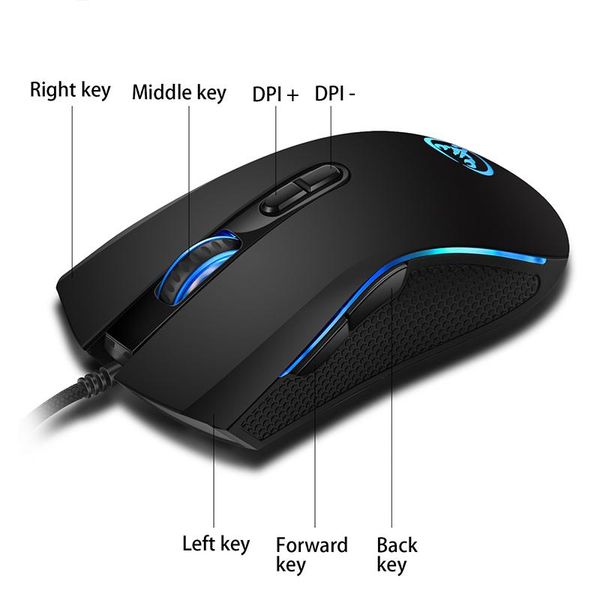 

6400dpi 7 buttons colors led optical usb wired mouse gamer mice computer mause gaming for pro