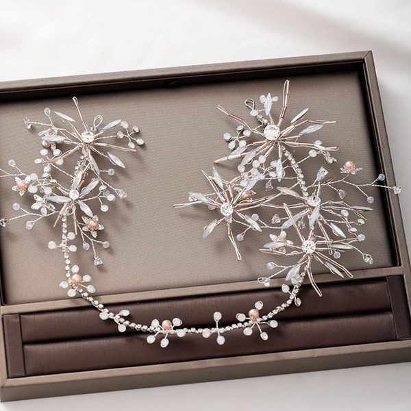 

other getnoivas trendy handmade rhinestone headband women hairband wedding hair jewelry headpeice headwear bride accessories sl, Golden;white