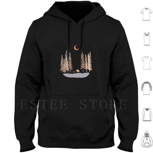 

men's hoodies & sweatshirts feeling small... hoodie long sleeve wild wilderness wildlife nature forest camp camping adventure fire camp, Black