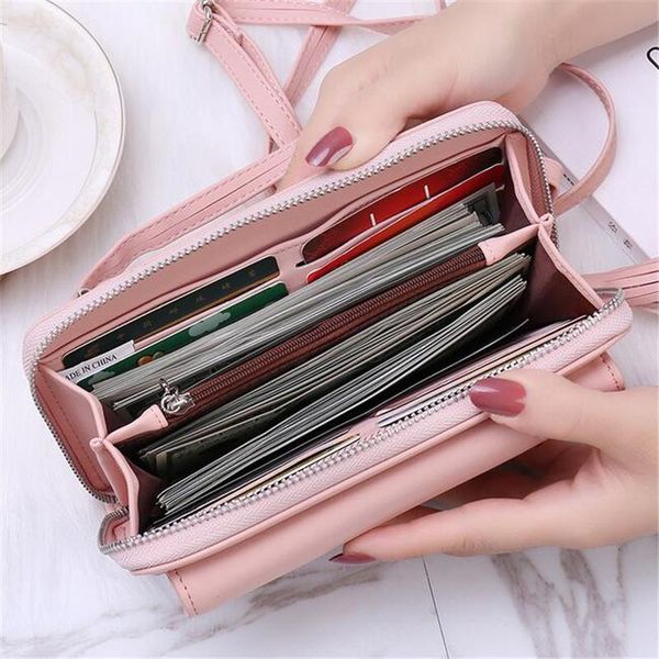 

wallets long women purse phone bag female wallet clutch leather ladies coin money pouch card holder large capacity femme carteira, Red;black