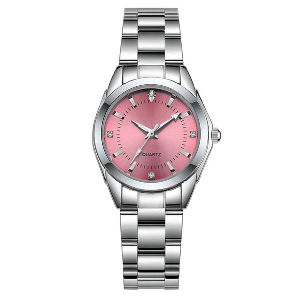 Orologio da donna Quadrante semplice Bracciale 28MM Orologi da donna Cinturino in acciaio inossidabile Cinturino da boutique Orologio da polso alla moda Stile business Montre De Luxe Ragazza regalo Rosa