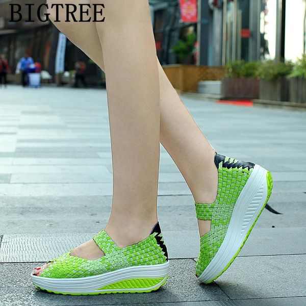 

open toe wedges shoes for women platform sandals wedge woman 2021 summer fashion brand bona, Black